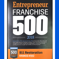 911 Restoration Ranked #162 on Entrepreneur Franchise 500